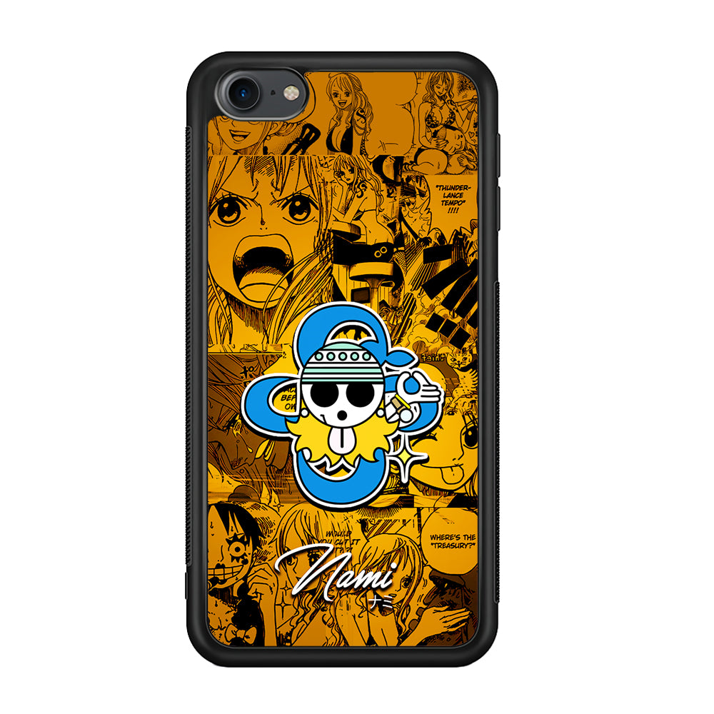 One Piece Nami Logo Comic iPod Touch 6 Case-Phone Case-Rubber White (2D Case)-Altracase