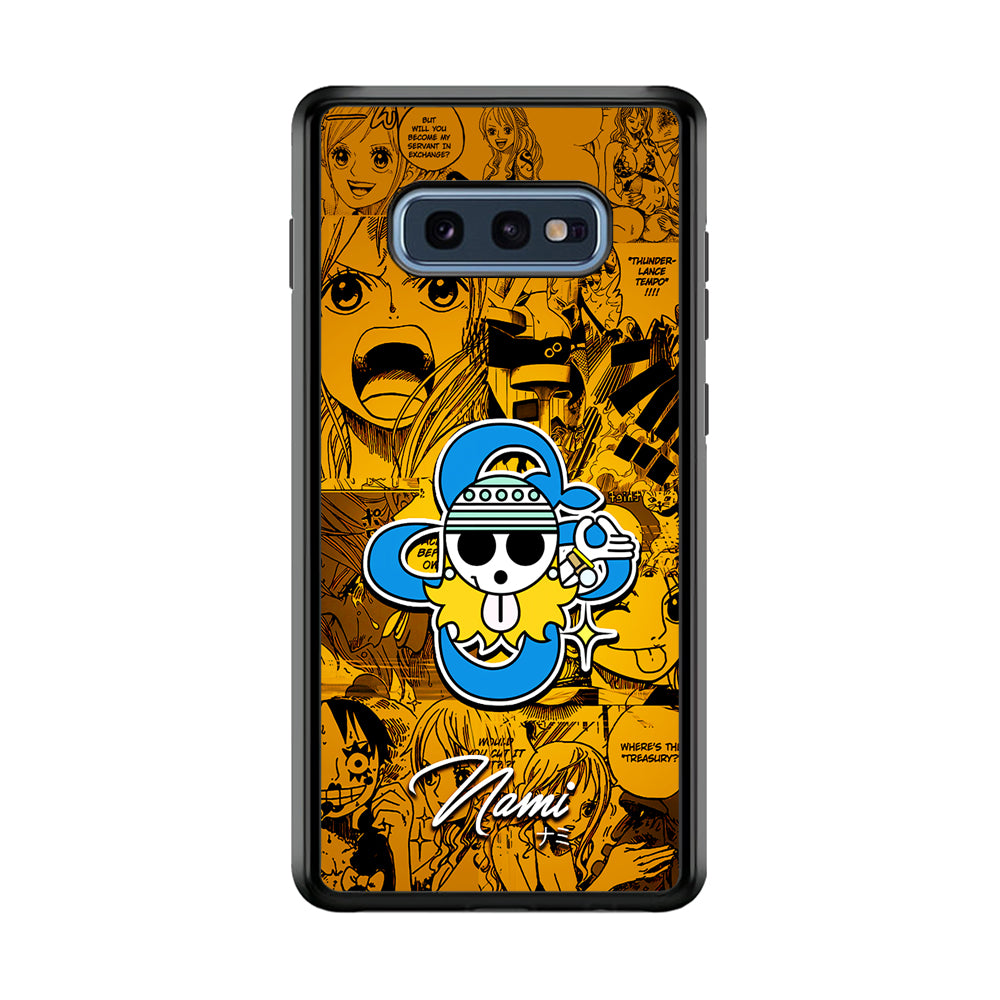 One Piece Nami Logo Comic Samsung Galaxy S10E Case-Phone Case-Rubber Black (2D Case)-Altracase