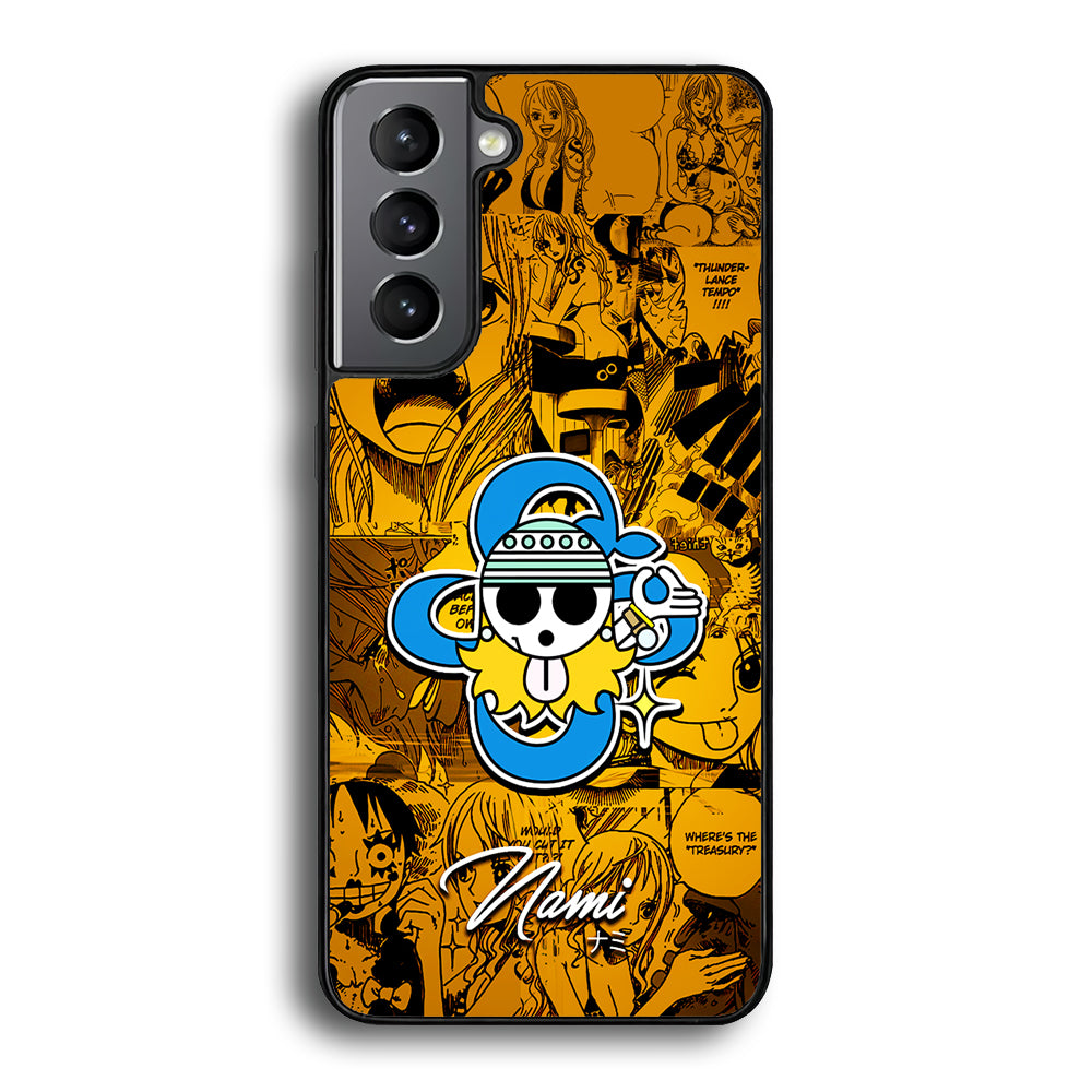 One Piece Nami Logo Comic Samsung Galaxy S21 Plus Case-Phone Case-Rubber Black (2D Case)-Altracase