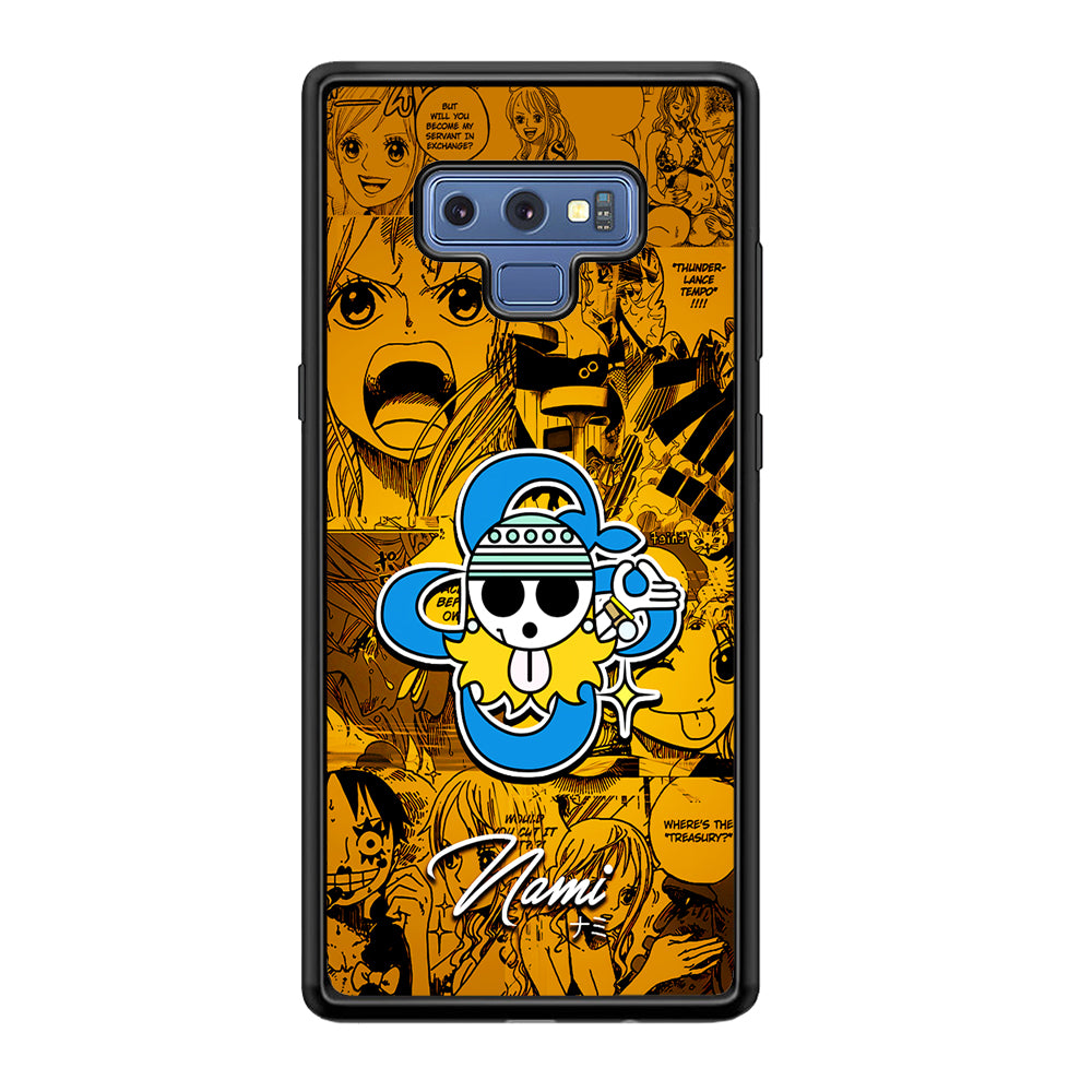 One Piece Nami Logo Comic Samsung Galaxy Note 9 Case-Phone Case-Rubber Black (2D Case)-Altracase