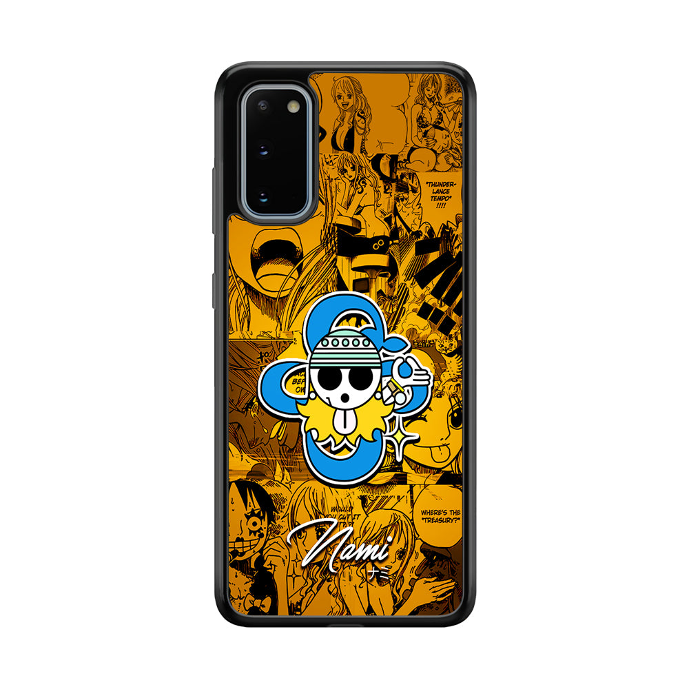 One Piece Nami Logo Comic Samsung Galaxy S20 Case-Phone Case-Rubber Black (2D Case)-Altracase