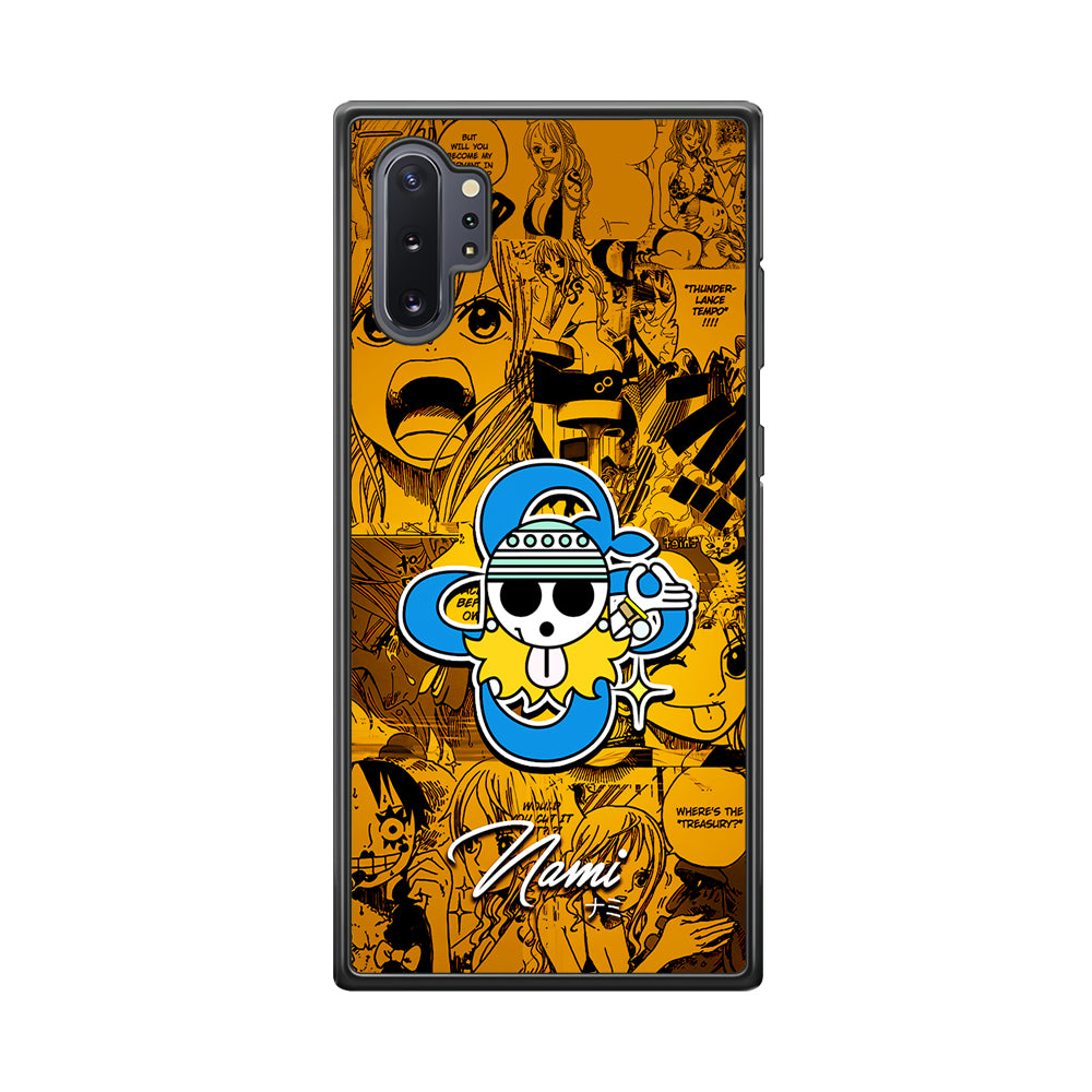One Piece Nami Logo Comic Samsung Galaxy Note 10 Plus Case-Phone Case-Rubber Black (2D Case)-Altracase
