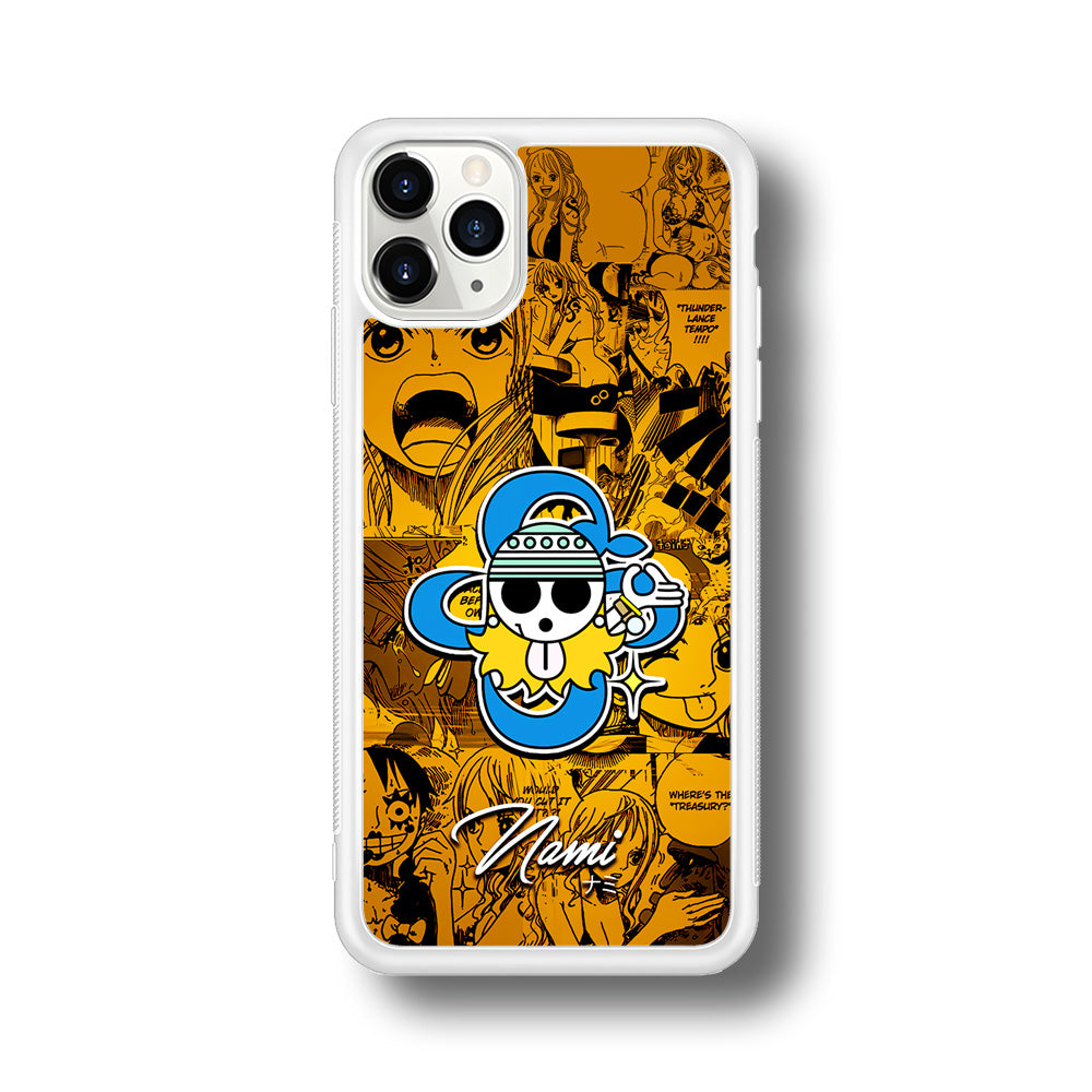 One Piece Nami Logo Comic iPhone 11 Pro Max Case-Phone Case-Rubber White (2D Case)-Altracase