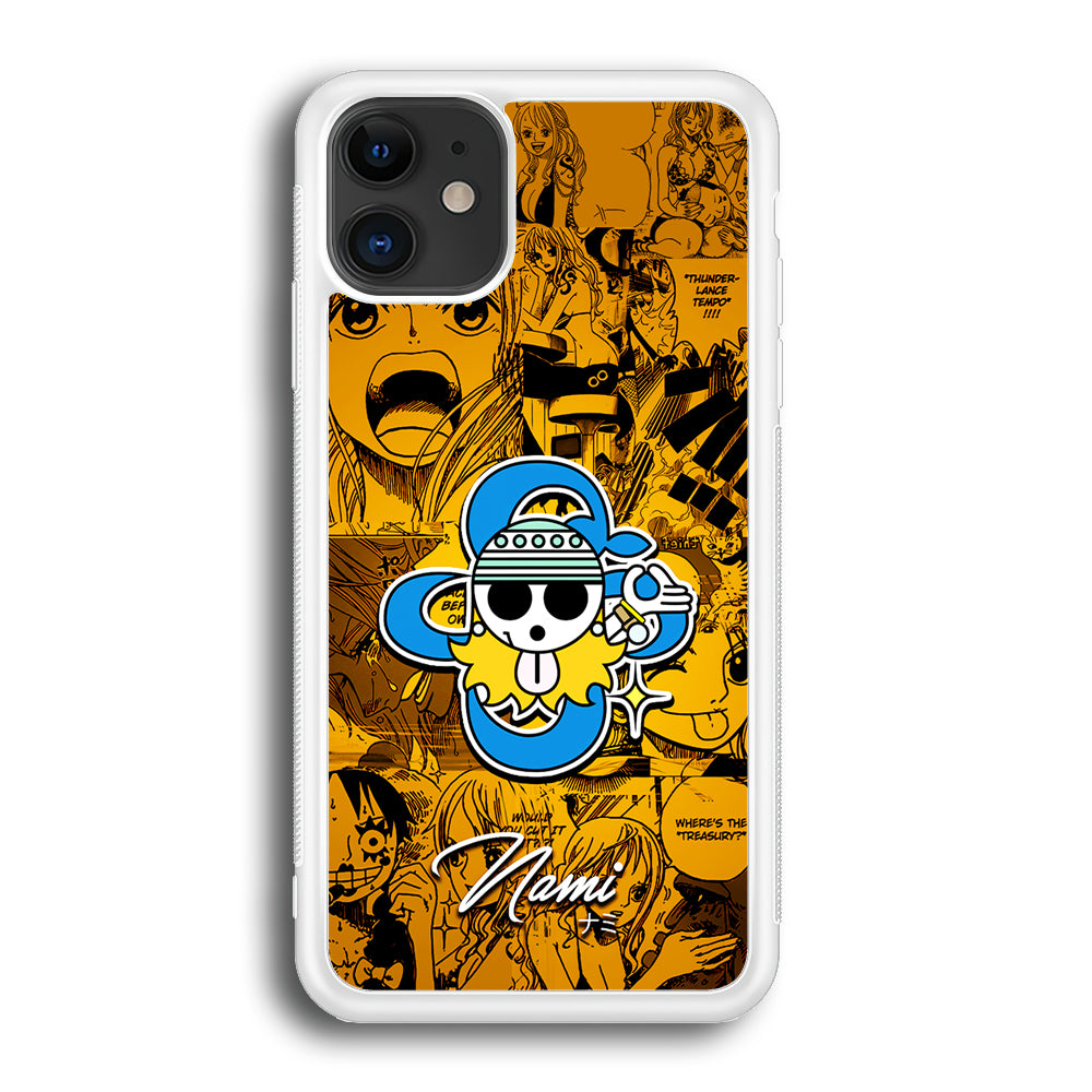 One Piece Nami Logo Comic iPhone 12 Mini Case-Phone Case-Rubber White (2D Case)-Altracase