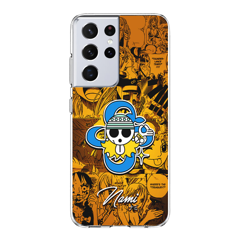 One Piece Nami Logo Comic Samsung Galaxy S21 Ultra Case-Phone Case-Clear Soft Case-Altracase