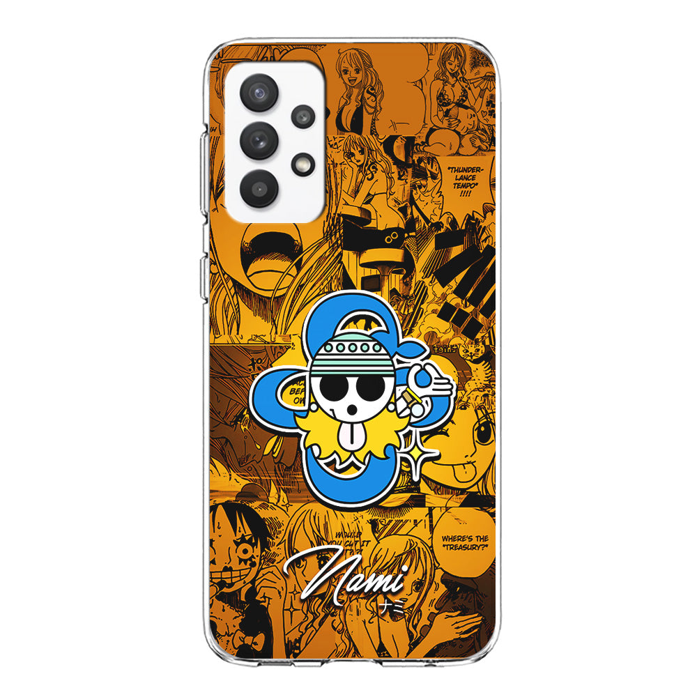 One Piece Nami Logo Comic Samsung Galaxy A32 Case-Phone Case-Clear Soft Case-Altracase