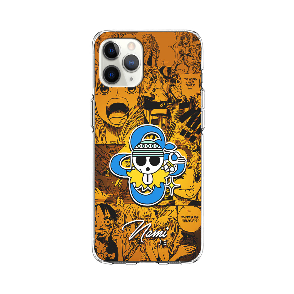 One Piece Nami Logo Comic iPhone 11 Pro Max Case-Phone Case-Clear Soft Case-Altracase