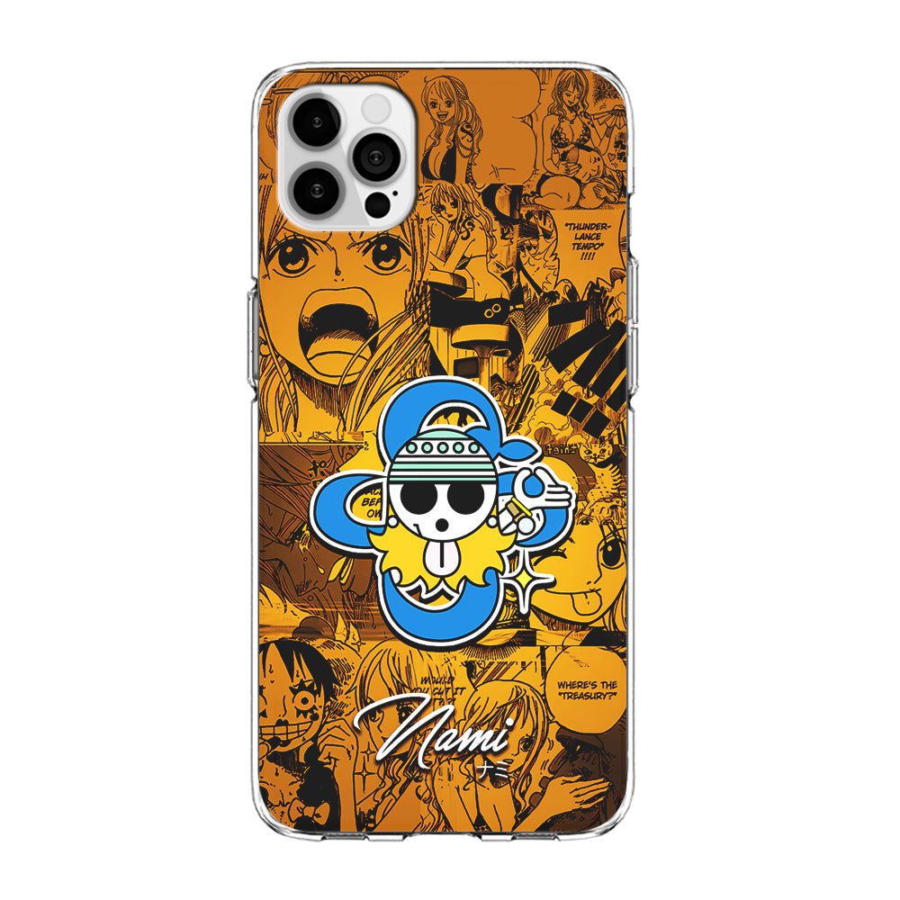 One Piece Nami Logo Comic iPhone 15 Pro Max Case-Phone Case-Clear Soft Case-Altracase