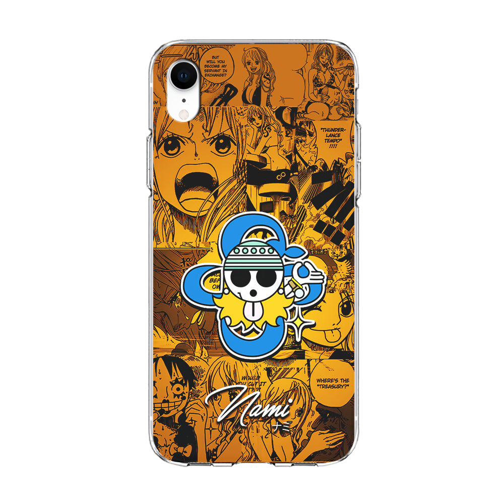 One Piece Nami Logo Comic iPhone XR Case-Phone Case-Clear Soft Case-Altracase