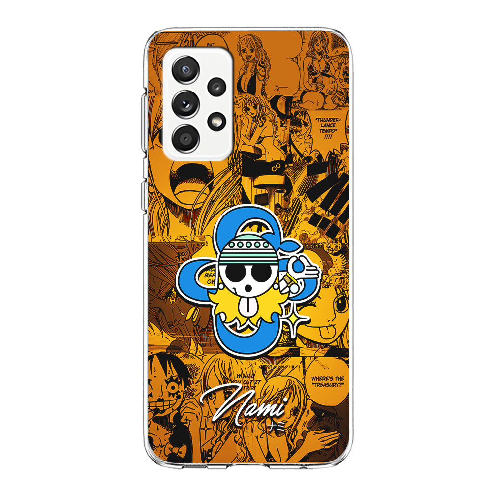 One Piece Nami Logo Comic Samsung Galaxy A72 Case-Phone Case-Clear Soft Case-Altracase