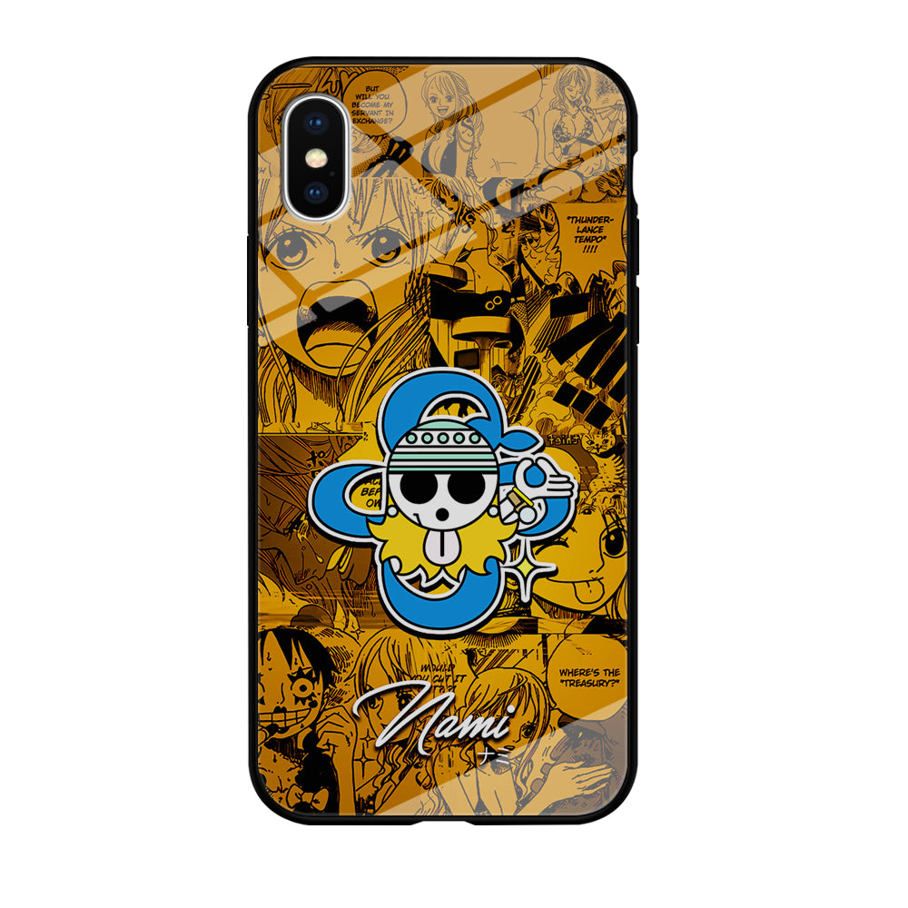 One Piece Nami Logo Comic iPhone Xs Case-Phone Case-Tempered Glass Case-Altracase