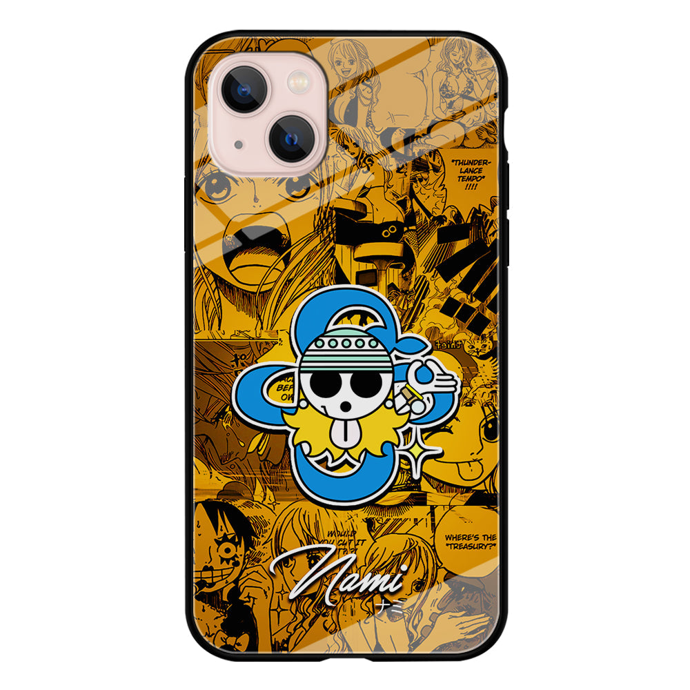 One Piece Nami Logo Comic iPhone 14 Case-Phone Case-Tempered Glass Case-Altracase