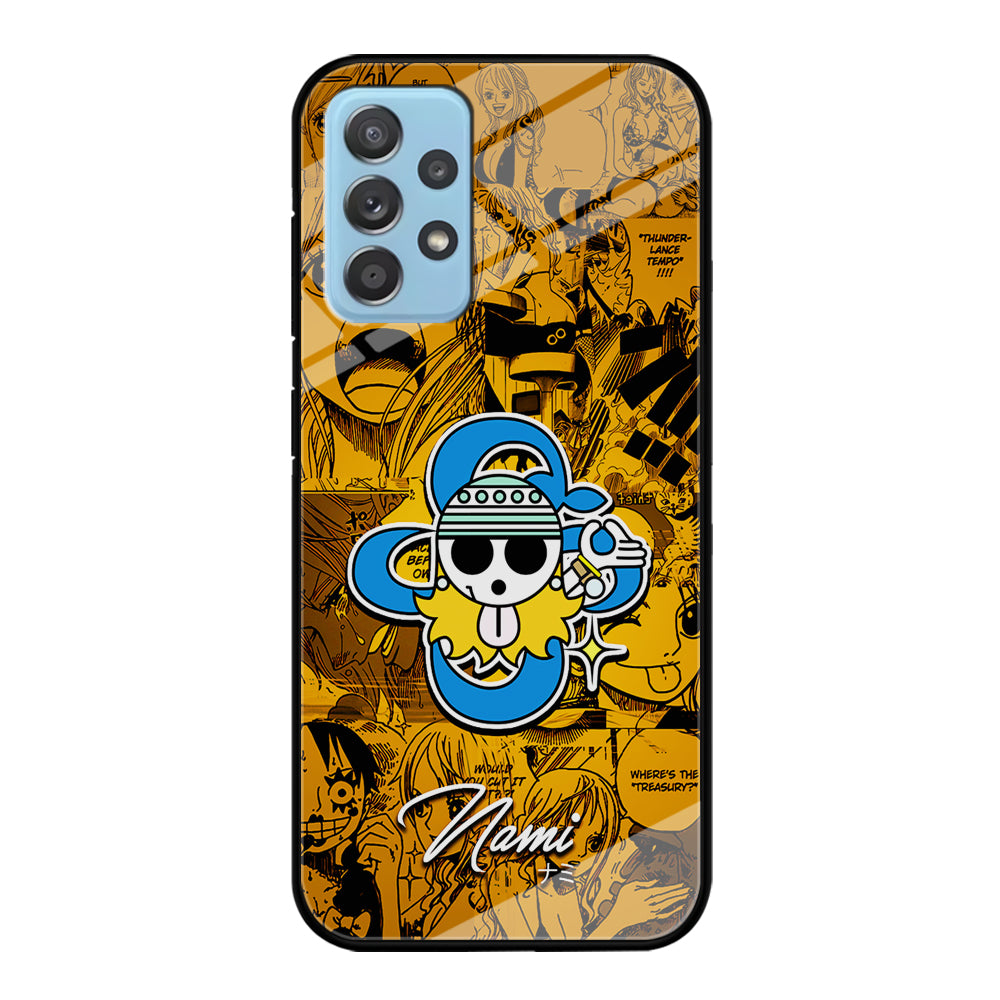 One Piece Nami Logo Comic Samsung Galaxy A72 Case-Phone Case-Tempered Glass Case-Altracase