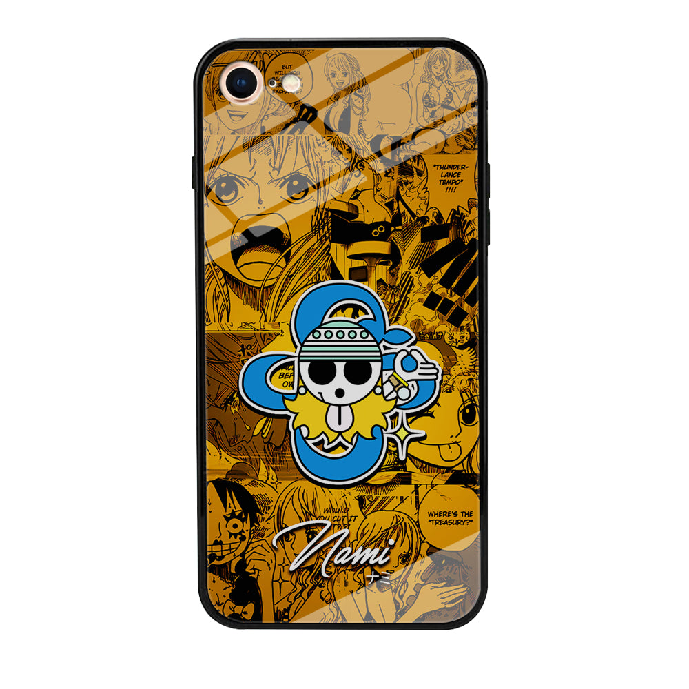 One Piece Nami Logo Comic iPhone 8 Case-Phone Case-Tempered Glass Case-Altracase