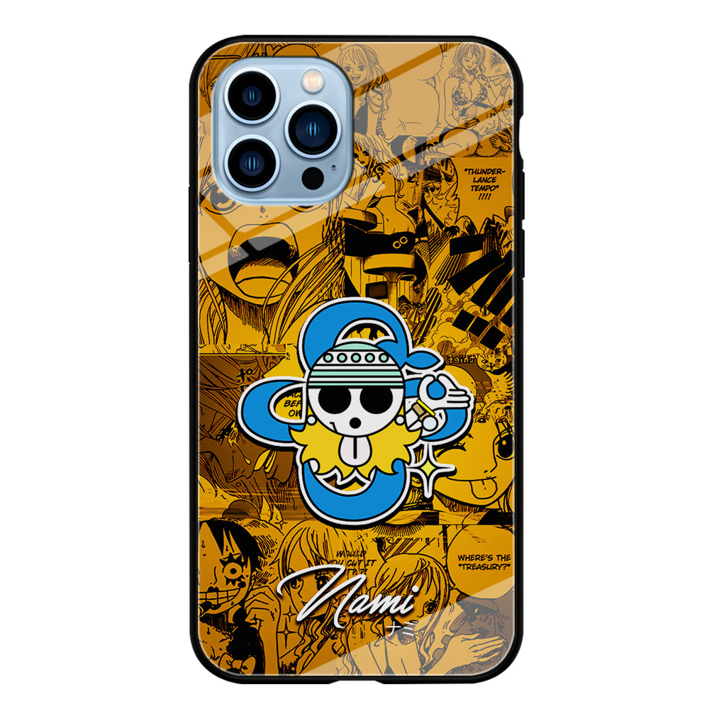 One Piece Nami Logo Comic iPhone 15 Pro Max Case-Phone Case-Tempered Glass Case-Altracase