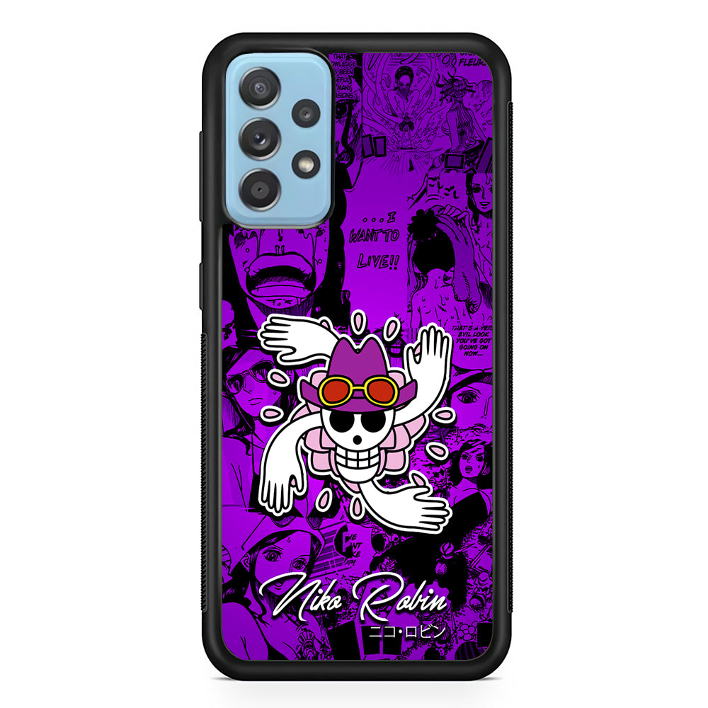 One Piece Robin Comic Samsung Galaxy A52 Case-Phone Case-Rubber Black (2D Case)-Altracase