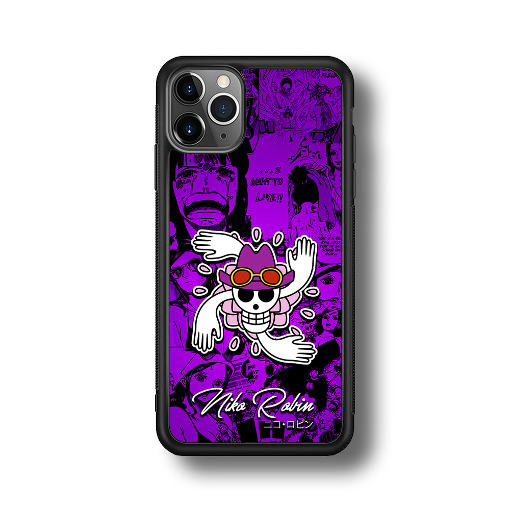 One Piece Robin Comic iPhone 11 Pro Max Case-Phone Case-Rubber Black (2D Case)-Altracase