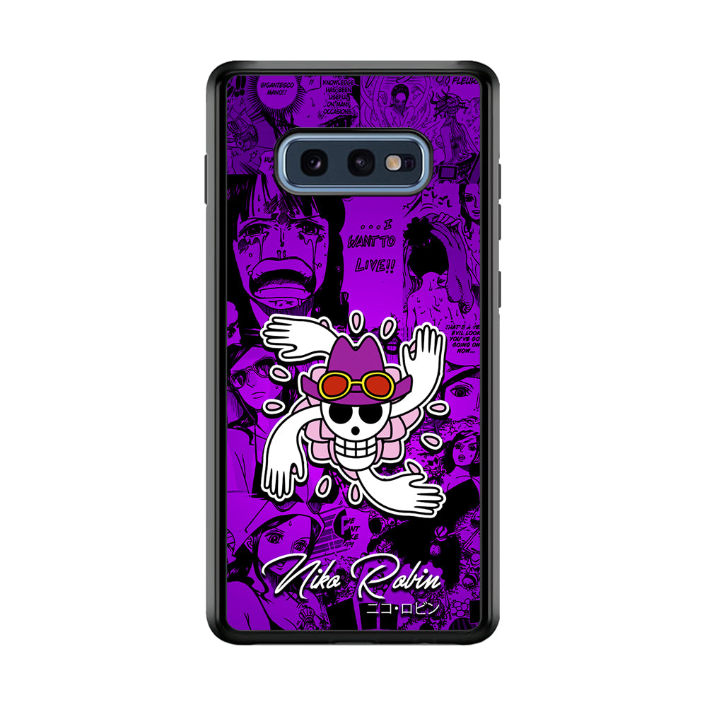 One Piece Robin Comic Samsung Galaxy S10E Case-Phone Case-Rubber Black (2D Case)-Altracase