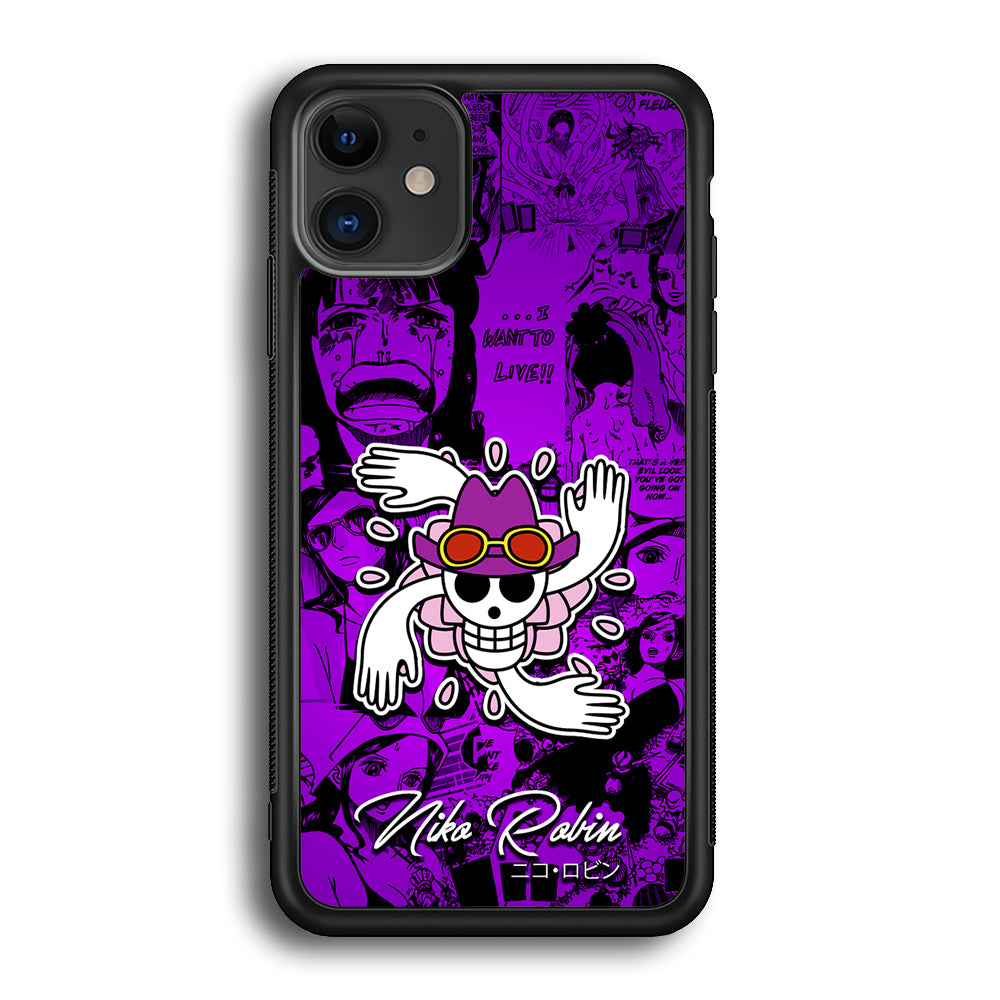 One Piece Robin Comic iPhone 12 Mini Case-Phone Case-Rubber Black (2D Case)-Altracase