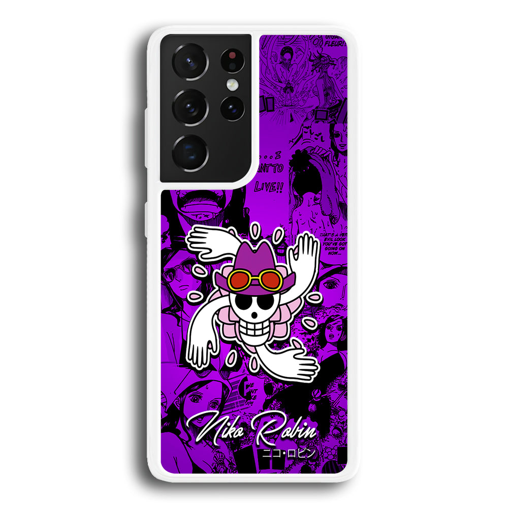 One Piece Robin Comic Samsung Galaxy S21 Ultra Case-Phone Case-Rubber White (2D Case)-Altracase