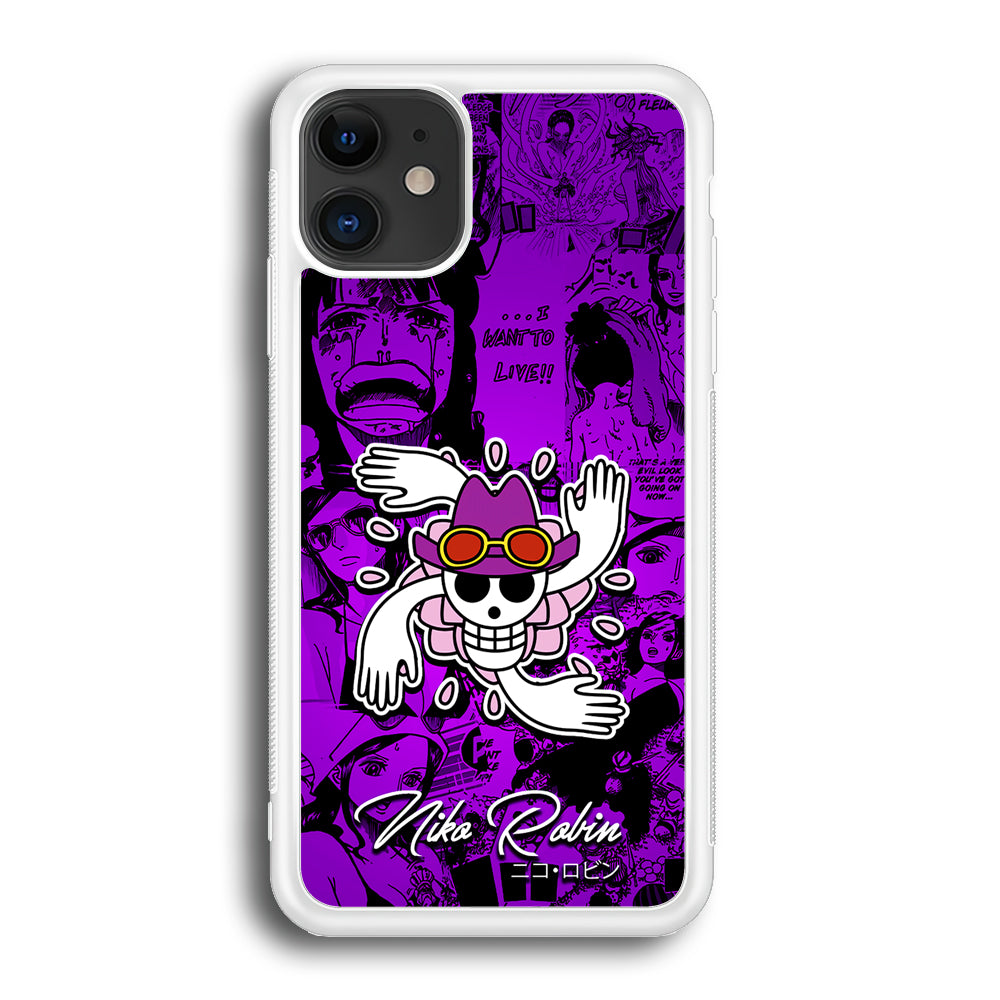 One Piece Robin Comic iPhone 12 Mini Case-Phone Case-Rubber White (2D Case)-Altracase
