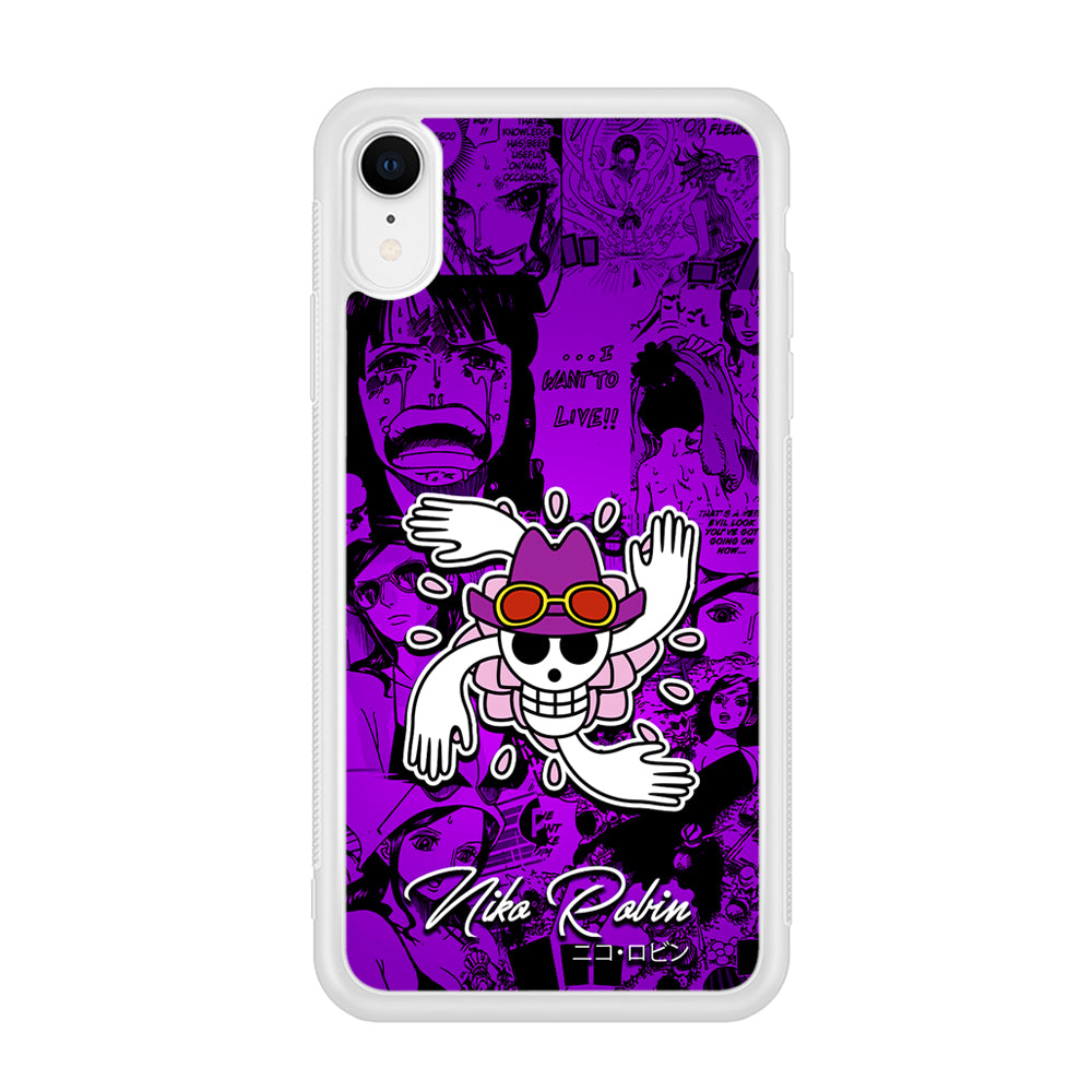 One Piece Robin Comic iPhone XR Case-Phone Case-Rubber White (2D Case)-Altracase