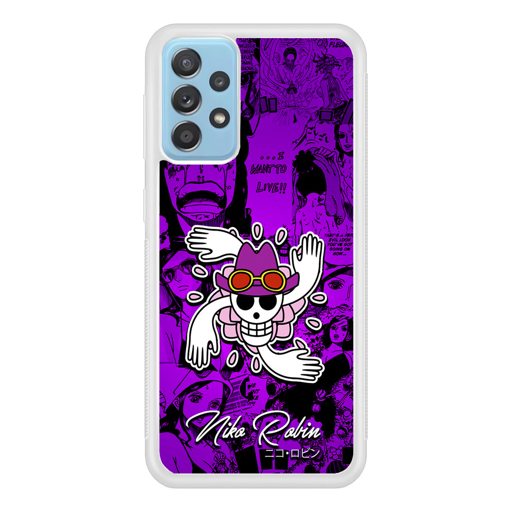 One Piece Robin Comic Samsung Galaxy A52 Case-Phone Case-Rubber White (2D Case)-Altracase