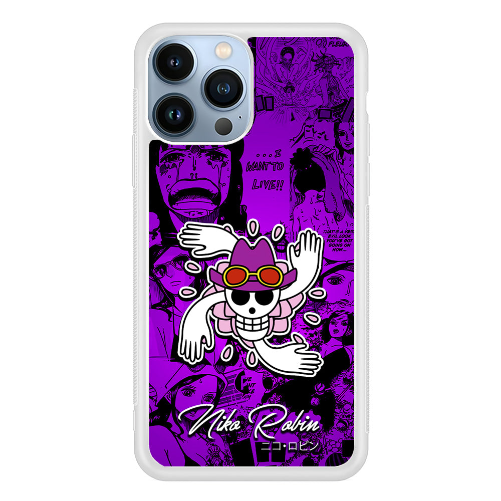 One Piece Robin Comic iPhone 15 Pro Max Case-Phone Case-Rubber White (2D Case)-Altracase
