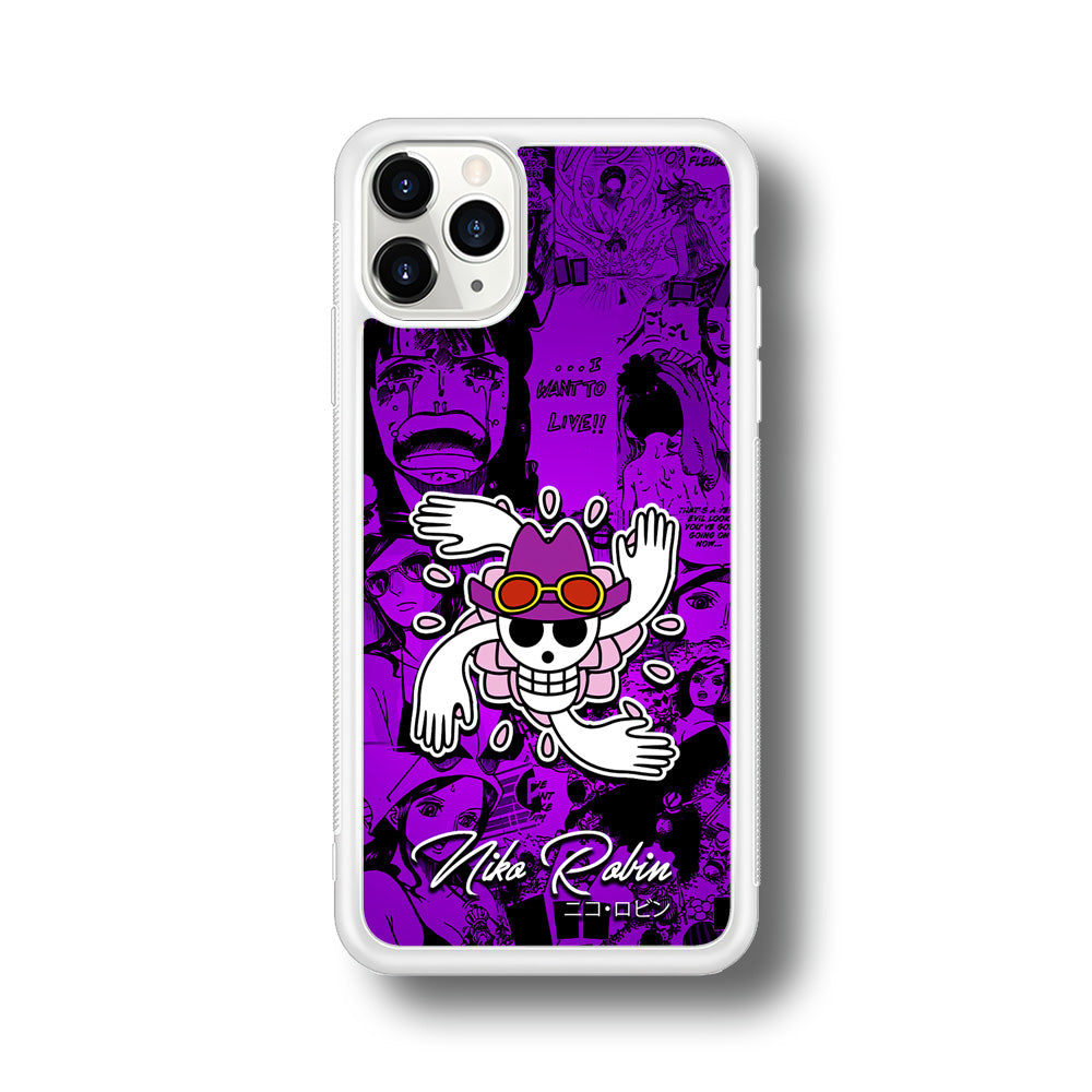 One Piece Robin Comic iPhone 11 Pro Max Case-Phone Case-Rubber White (2D Case)-Altracase