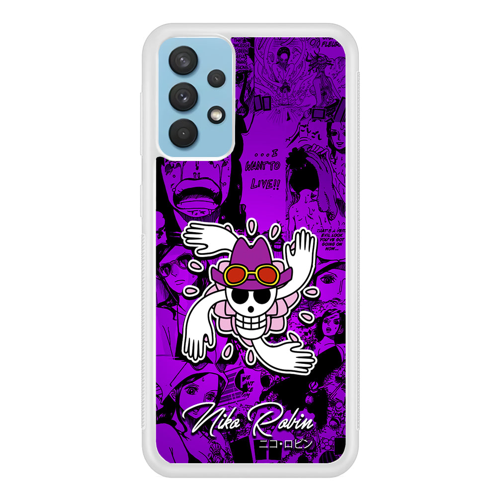 One Piece Robin Comic Samsung Galaxy A32 Case-Phone Case-Rubber White (2D Case)-Altracase