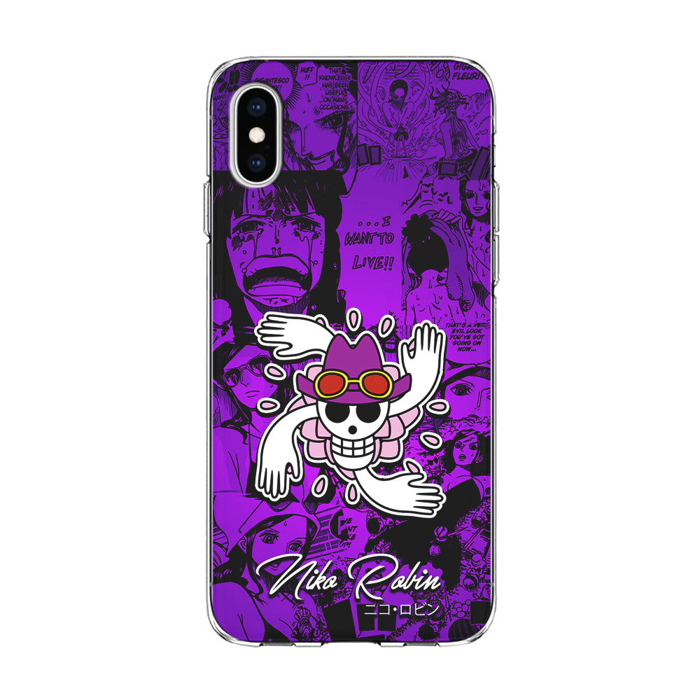 One Piece Robin Comic iPhone Xs Case-Phone Case-Clear Soft Case-Altracase