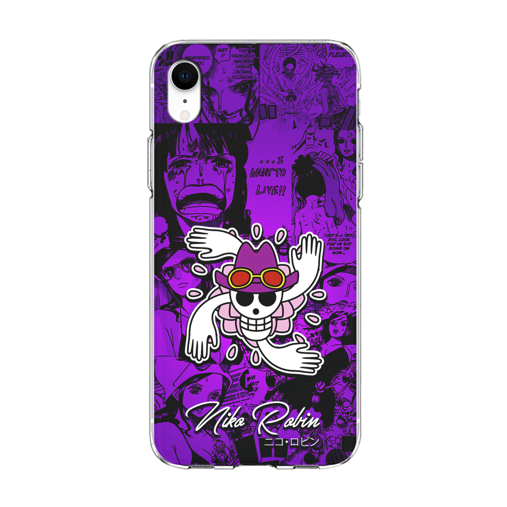 One Piece Robin Comic iPhone XR Case-Phone Case-Clear Soft Case-Altracase