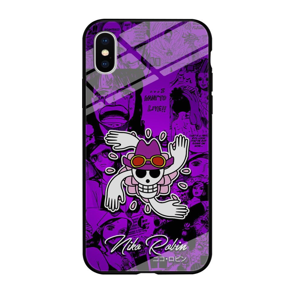 One Piece Robin Comic iPhone Xs Case-Phone Case-Tempered Glass Case-Altracase