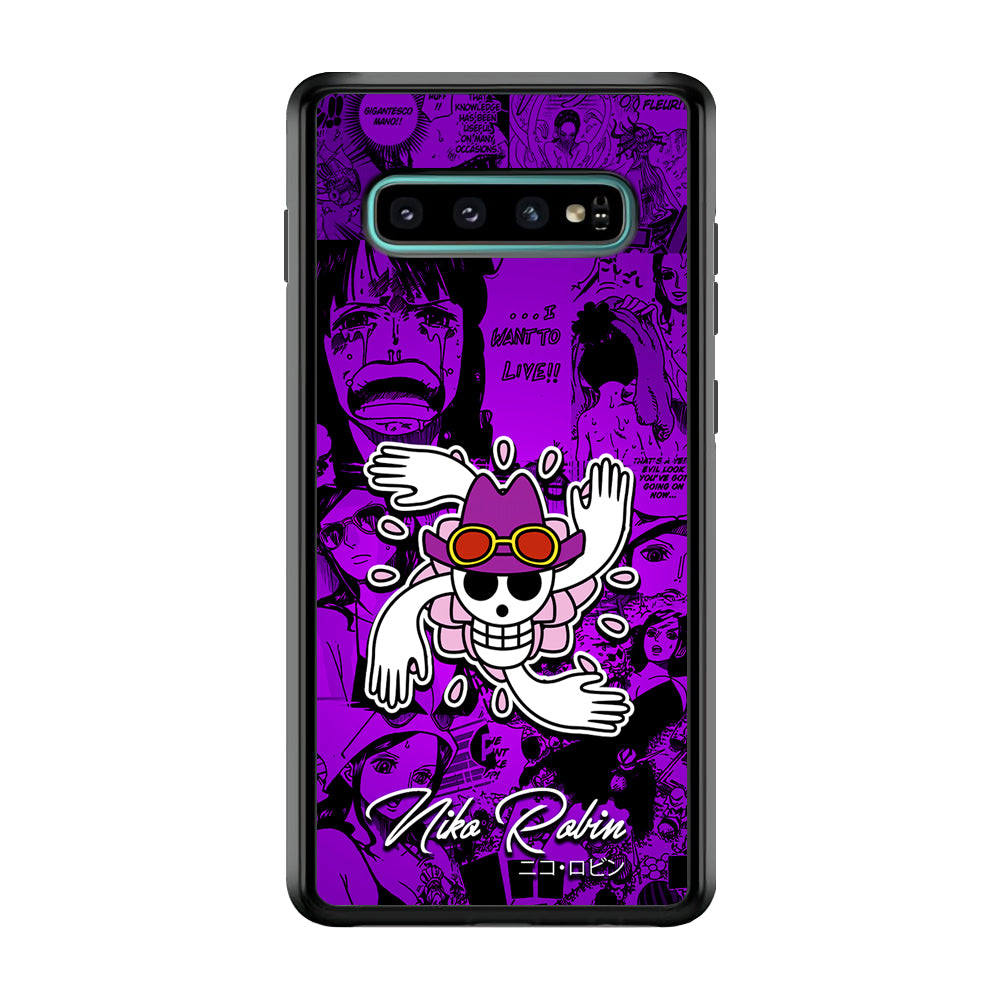 One Piece Robin Comic Samsung Galaxy S10 Plus Case-Phone Case-Rubber Black (2D Case)-Altracase