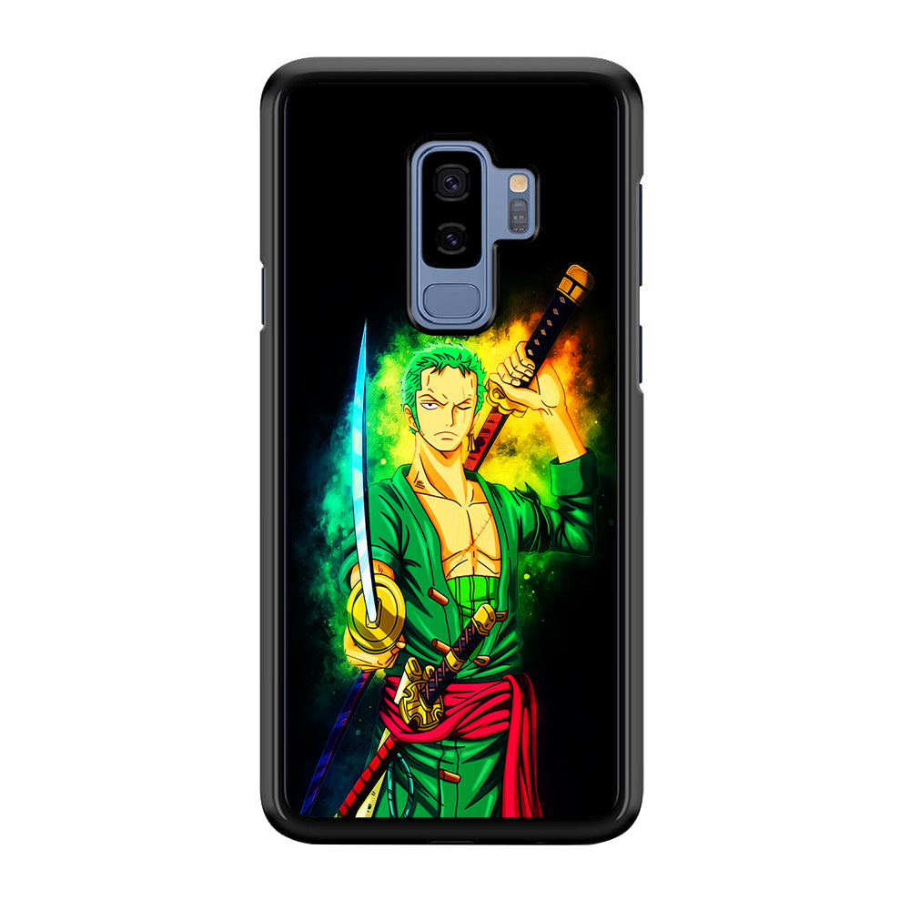 One Piece Roronoa Zoro Art Samsung Galaxy S9 Plus Case-Phone Case-Rubber Black (2D Case)-Altracase
