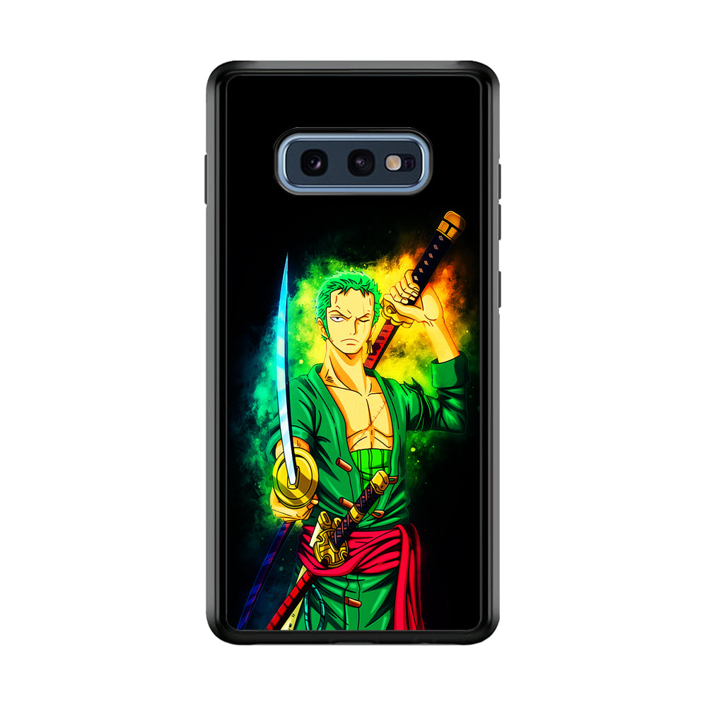 One Piece Roronoa Zoro Art Samsung Galaxy S10E Case-Phone Case-Rubber Black (2D Case)-Altracase