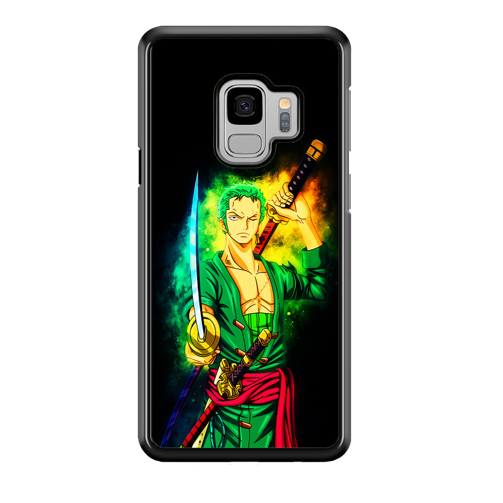One Piece Roronoa Zoro Art Samsung Galaxy S9 Case-Phone Case-Rubber Black (2D Case)-Altracase
