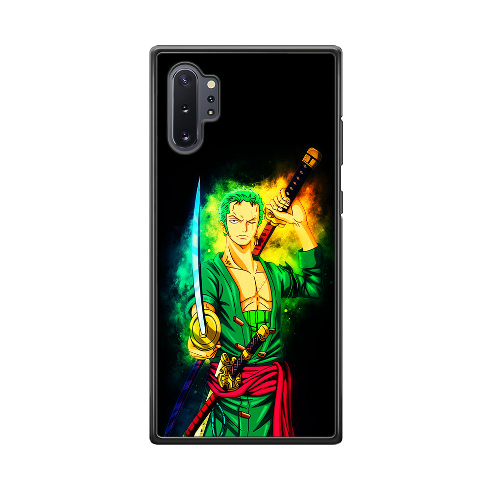 One Piece Roronoa Zoro Art Samsung Galaxy Note 10 Plus Case-Phone Case-Rubber Black (2D Case)-Altracase