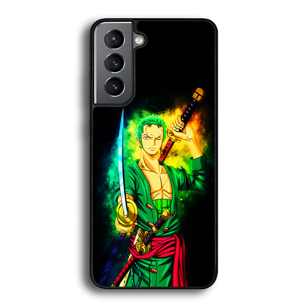 One Piece Roronoa Zoro Art Samsung Galaxy S23 Case-Phone Case-Rubber Black (2D Case)-Altracase