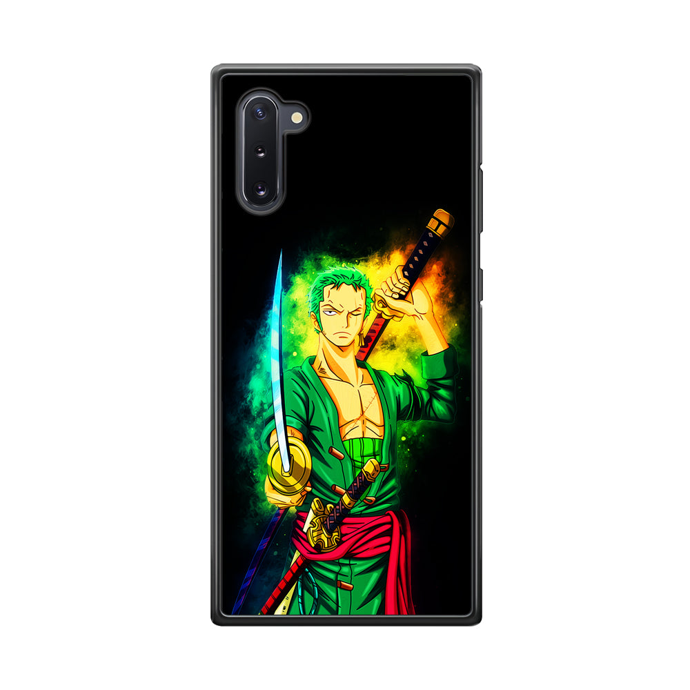 One Piece Roronoa Zoro Art Samsung Galaxy Note 10 Case-Phone Case-Rubber Black (2D Case)-Altracase