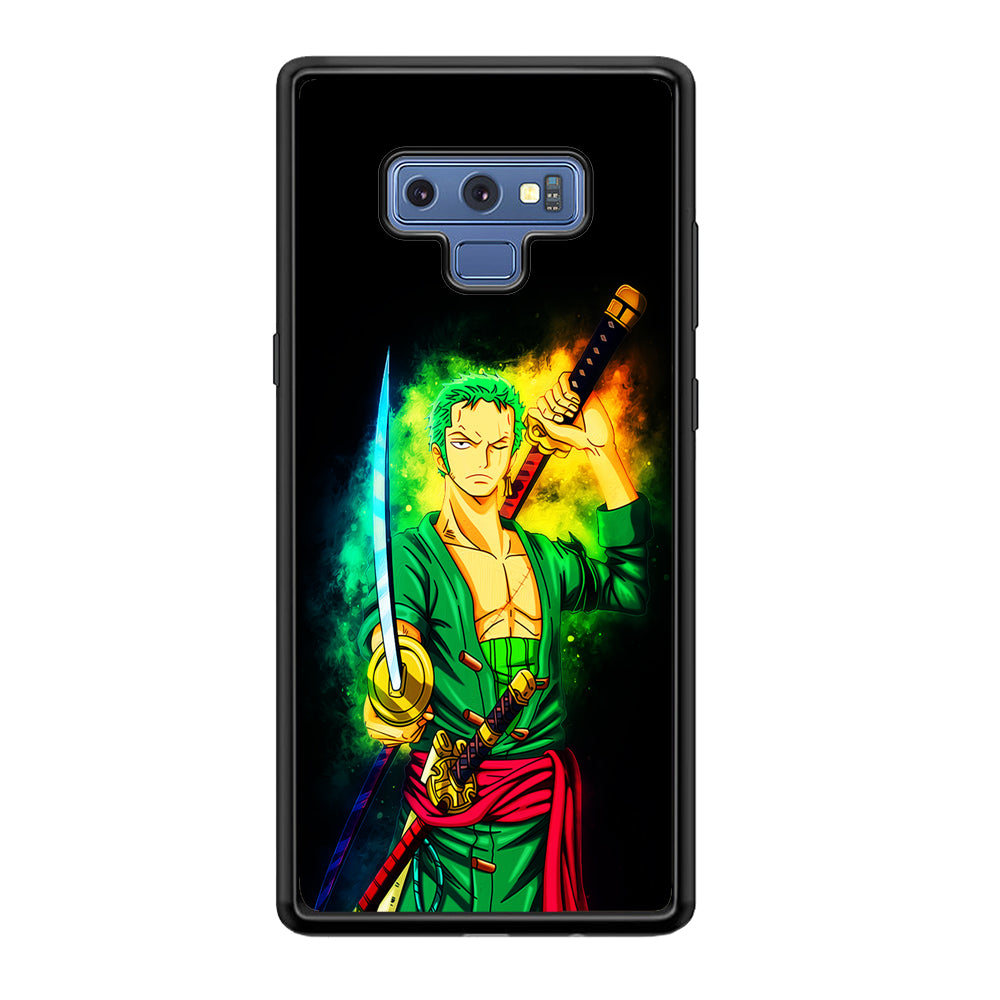 One Piece Roronoa Zoro Art Samsung Galaxy Note 9 Case-Phone Case-Rubber Black (2D Case)-Altracase