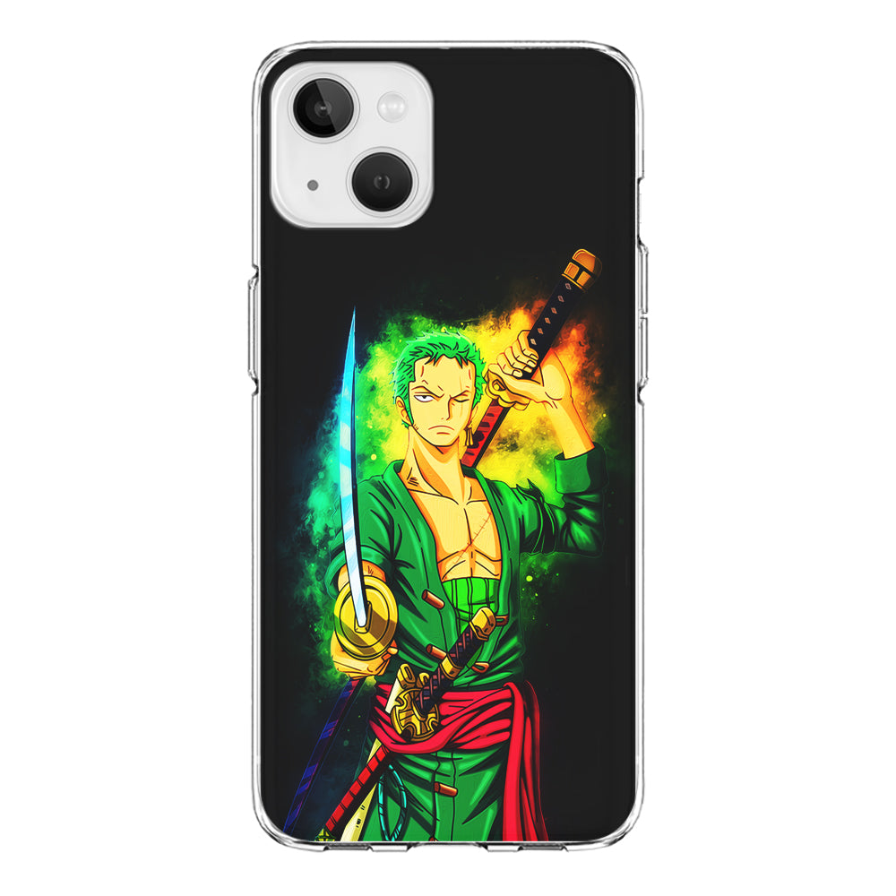 One Piece Roronoa Zoro Art iPhone 13 Mini Case-Phone Case-Clear Soft Case-Altracase