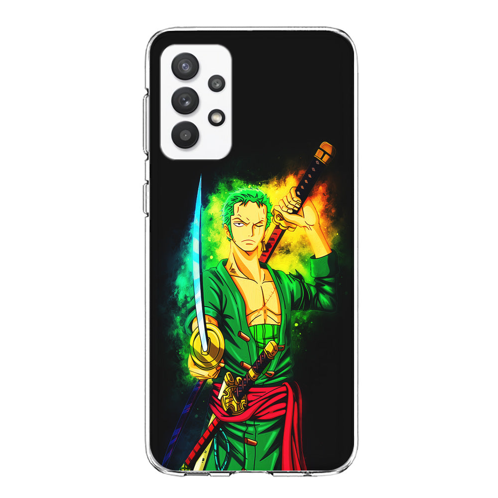 One Piece Roronoa Zoro Art Samsung Galaxy A32 Case-Phone Case-Clear Soft Case-Altracase