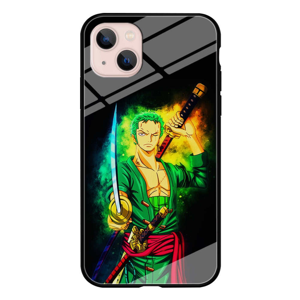 One Piece Roronoa Zoro Art iPhone 13 Mini Case-Phone Case-Tempered Glass Case-Altracase