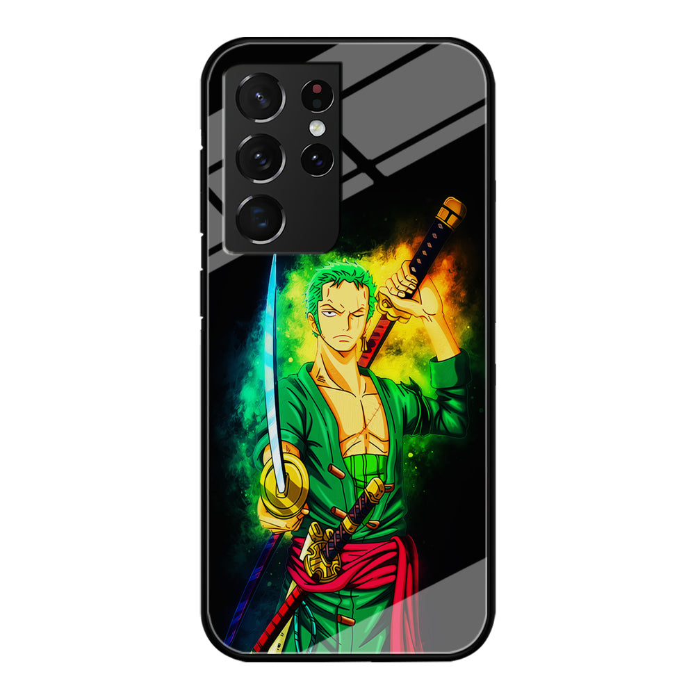 One Piece Roronoa Zoro Art Samsung Galaxy S21 Ultra Case-Phone Case-Tempered Glass Case-Altracase