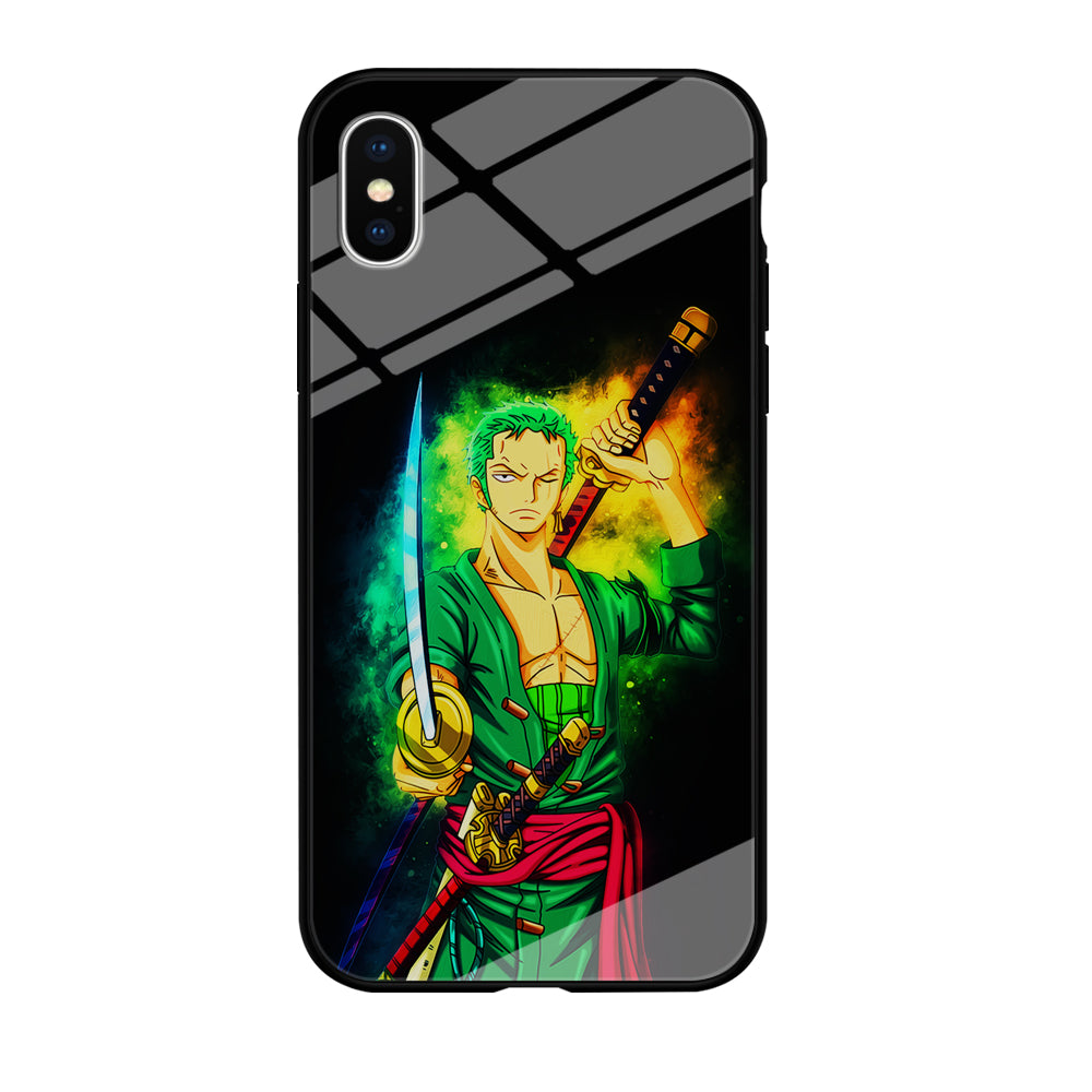 One Piece Roronoa Zoro Art iPhone Xs Case-Phone Case-Tempered Glass Case-Altracase