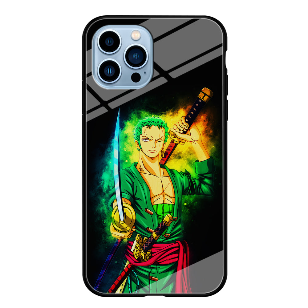 One Piece Roronoa Zoro Art iPhone 14 Pro Max Case-Phone Case-Tempered Glass Case-Altracase