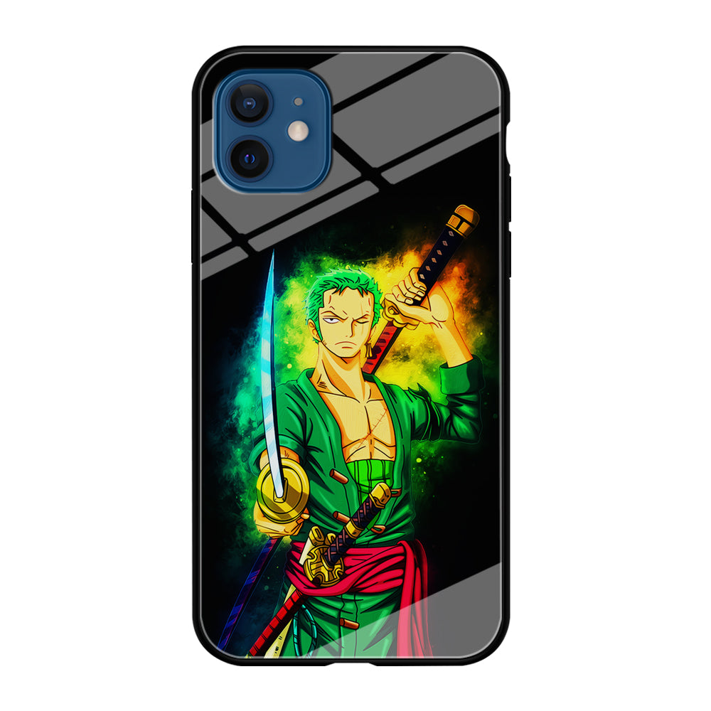 One Piece Roronoa Zoro Art iPhone 12 Mini Case-Phone Case-Tempered Glass Case-Altracase