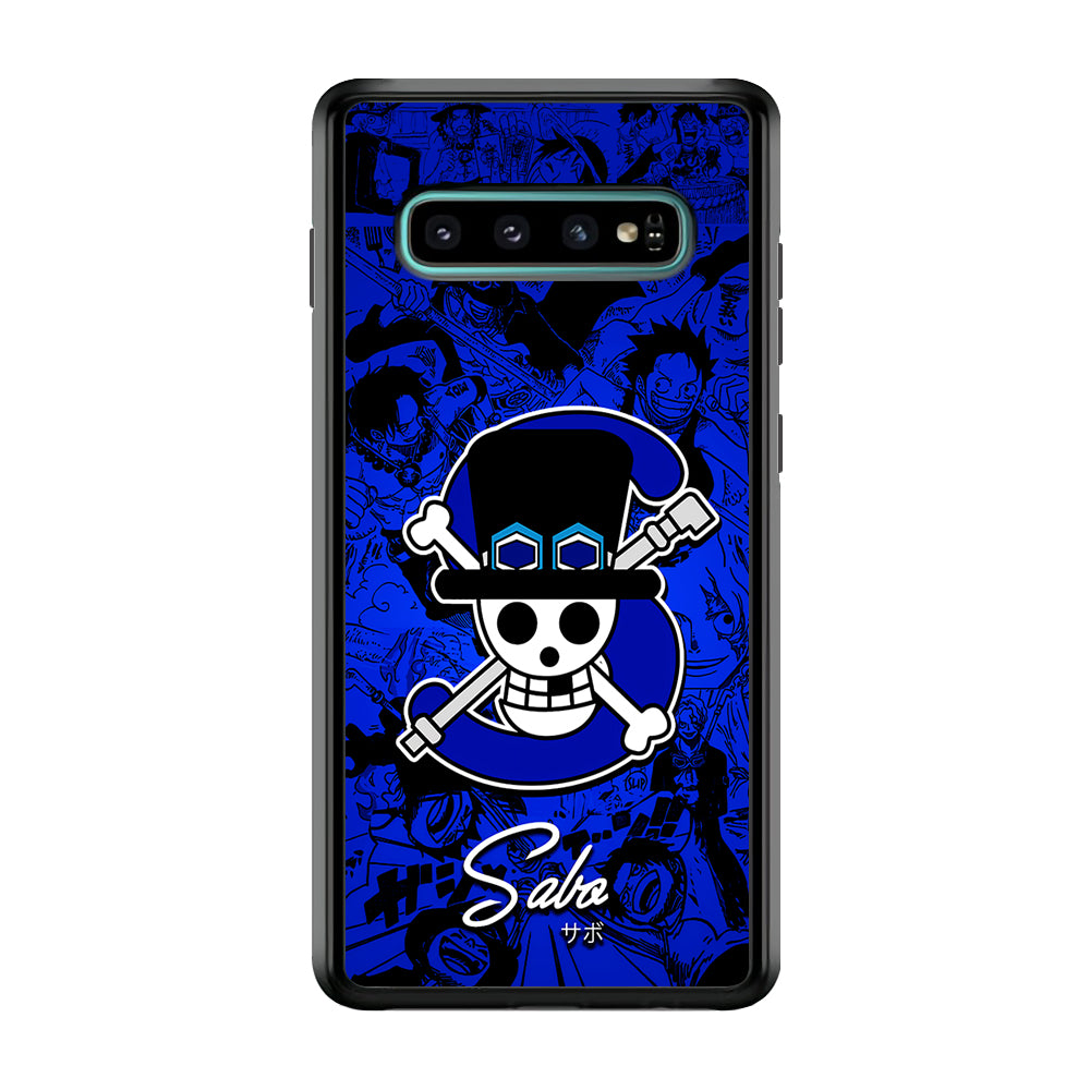 One Piece Sabo Logo Comic Samsung Galaxy S10 Case-Phone Case-Rubber Black (2D Case)-Altracase