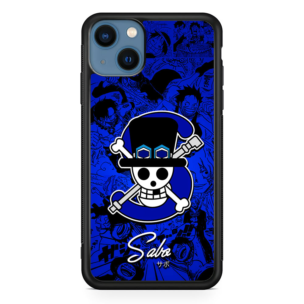 One Piece Sabo Logo Comic iPhone 13 Mini Case-Phone Case-Rubber Black (2D Case)-Altracase